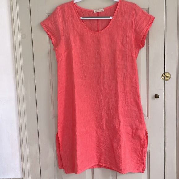 Lands Downunder Dresses Coral 0 Linen Dress Poshmark